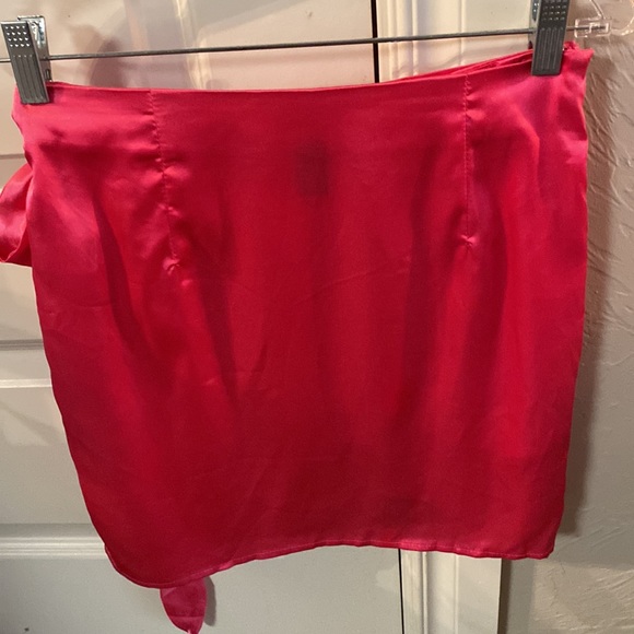 Pink Silk Mini Skirt, Size small - Picture 2 of 3